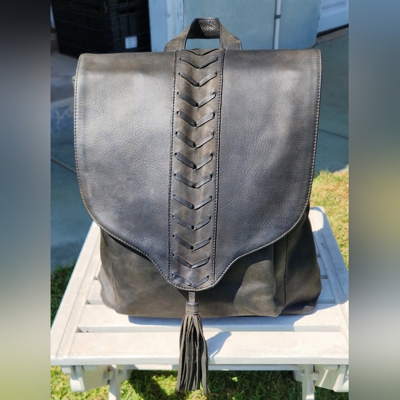 Weathered Black Whiskey Leather Backpack by Undercover Hippie. - Picture 12 of 12
